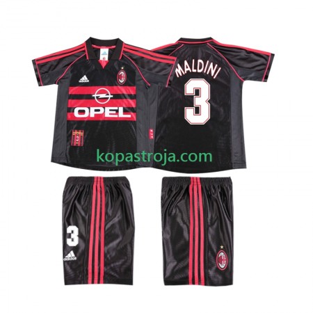 Billiga Fotbollströjor AC Milan MALDINI 3 1999 Retro Barn Tredje tröja 1998 Kortärmad